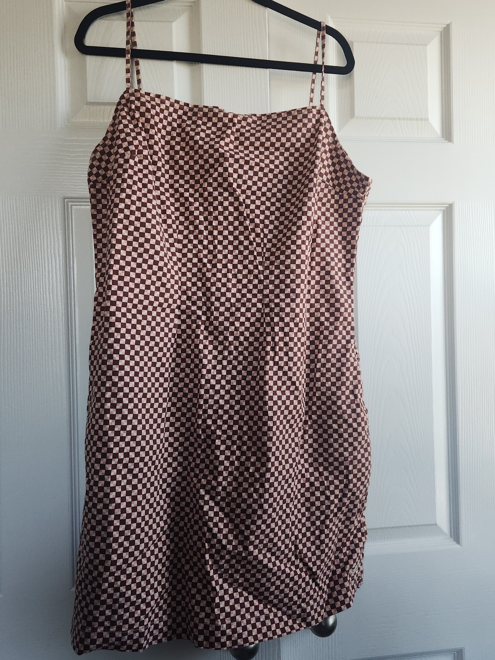 Levi's Brown and Cream Checkerboard Slip Dress